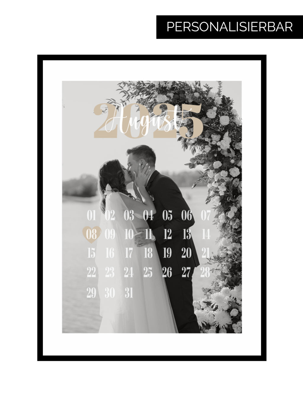Personalisiertes Fotoposter „Unser Moment“ – Datum & Foto für Hochzeit, Liebe & Jahrestag
