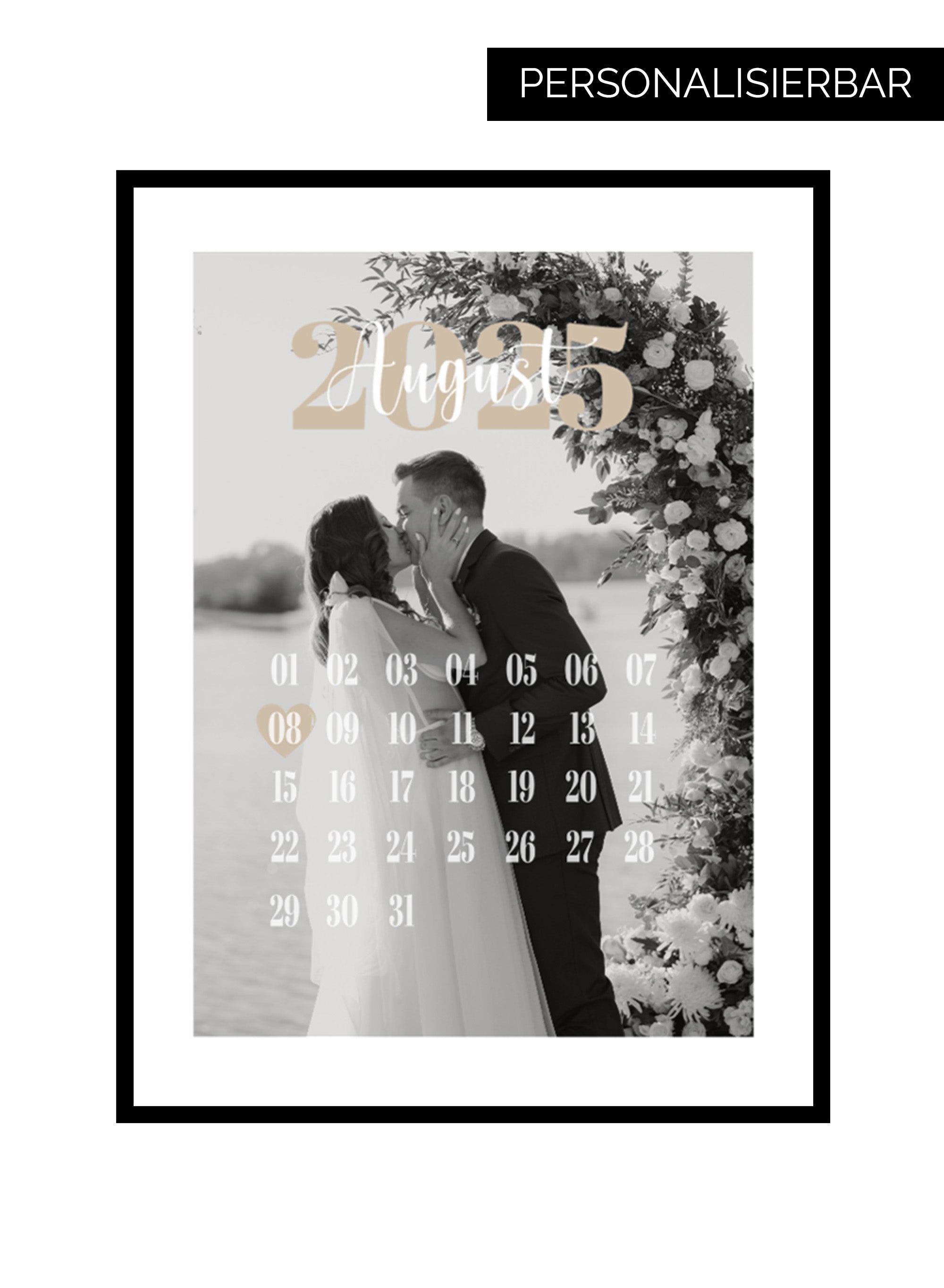 Personalisiertes Fotoposter „Unser Moment“ – Datum & Foto für Hochzeit, Liebe & Jahrestag