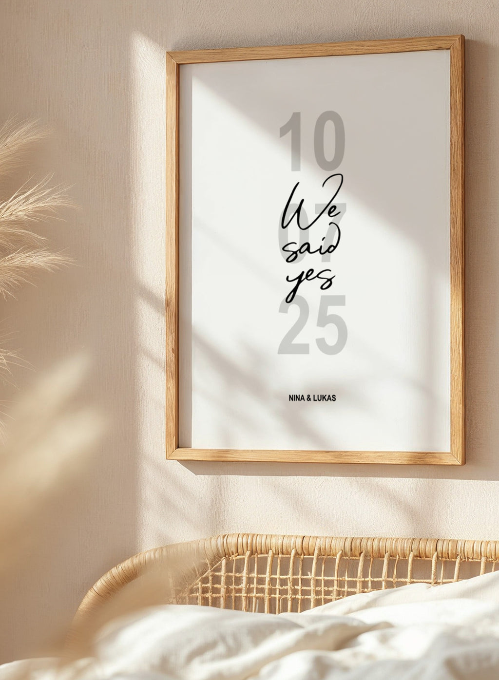 Personalisiertes Hochzeitsposter ‘We Said Yes’ – mit Datum & Namen | Ideal auch für Verlobungen