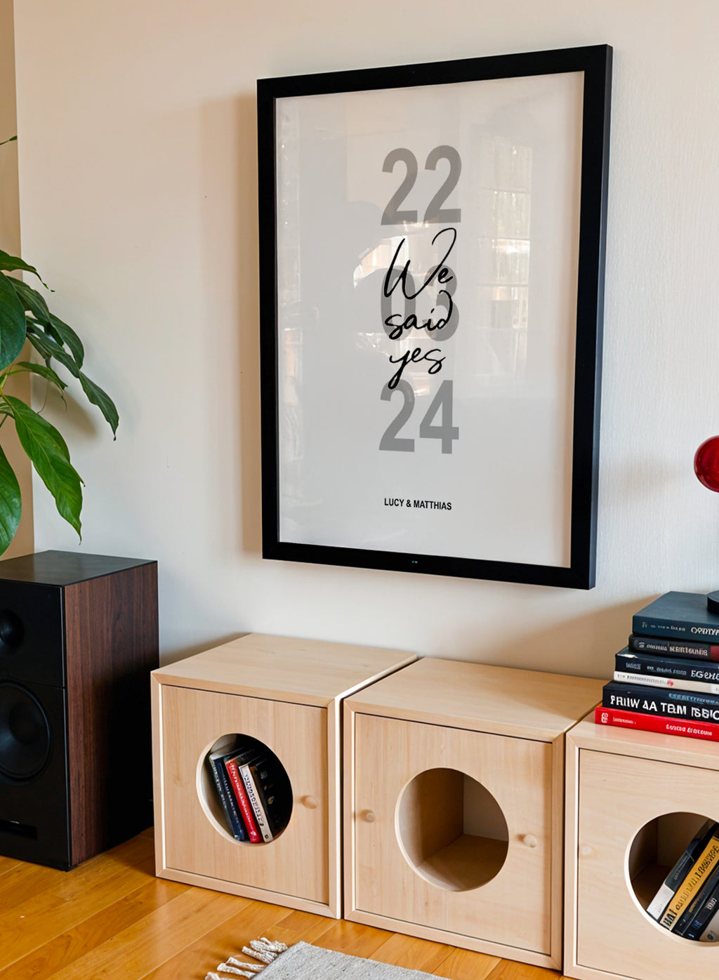 Personalisiertes Hochzeitsposter ‘We Said Yes’ – mit Datum & Namen | Ideal auch für Verlobungen