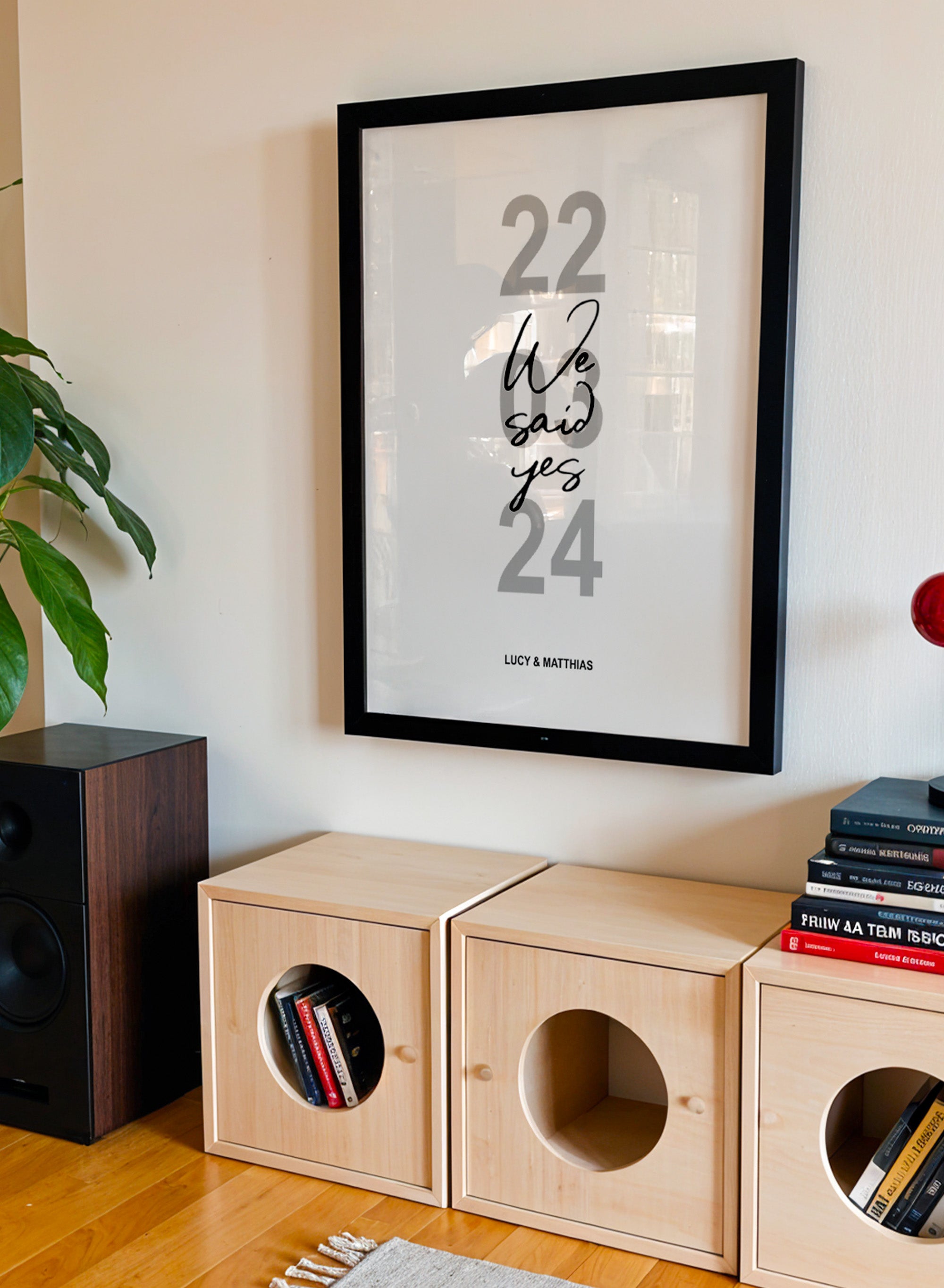 Personalisiertes Hochzeitsposter ‘We Said Yes’ – mit Datum & Namen | Ideal auch für Verlobungen