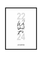 Personalisiertes Hochzeitsposter ‘We Said Yes’ – mit Datum & Namen | Ideal auch für Verlobungen